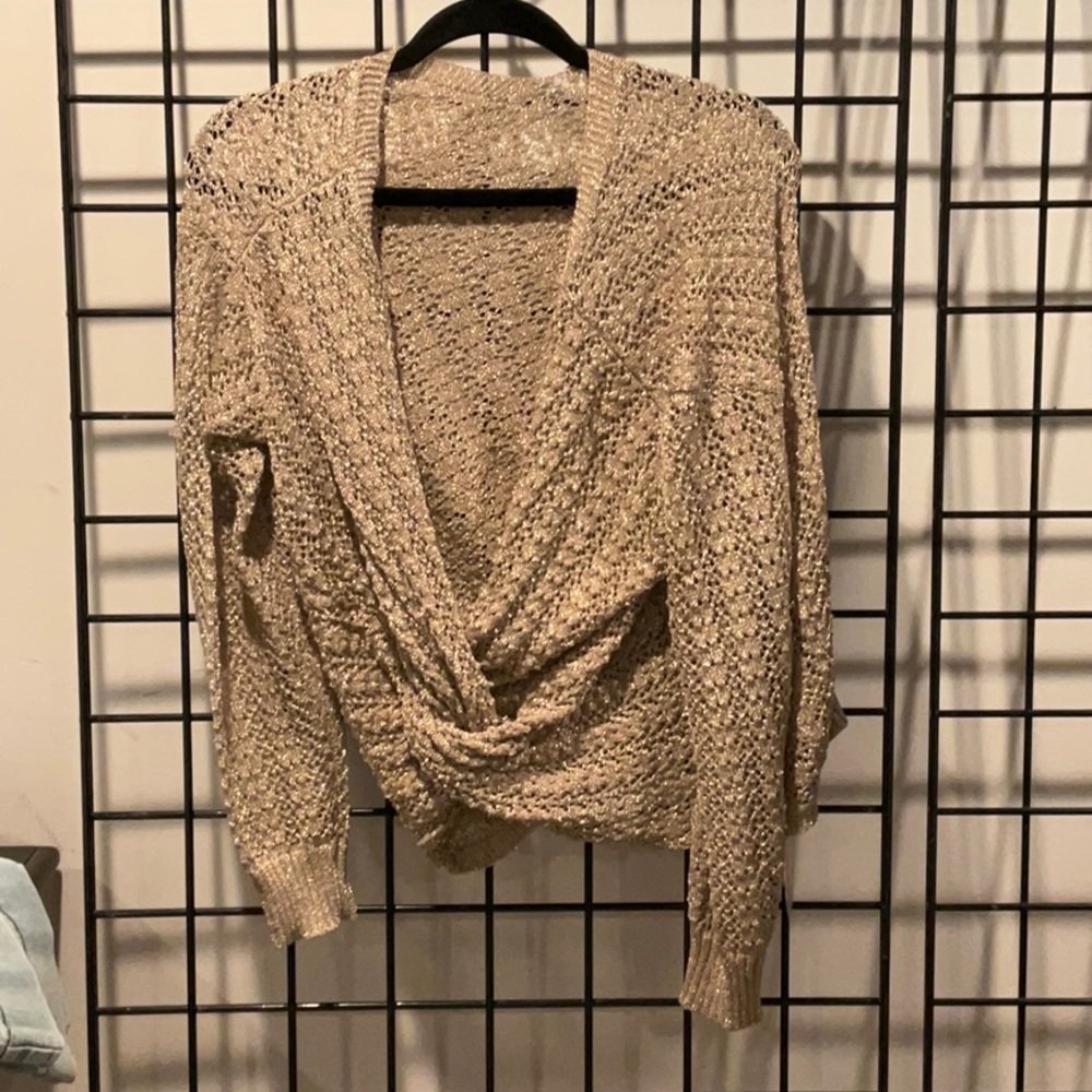 Cross knit sweater